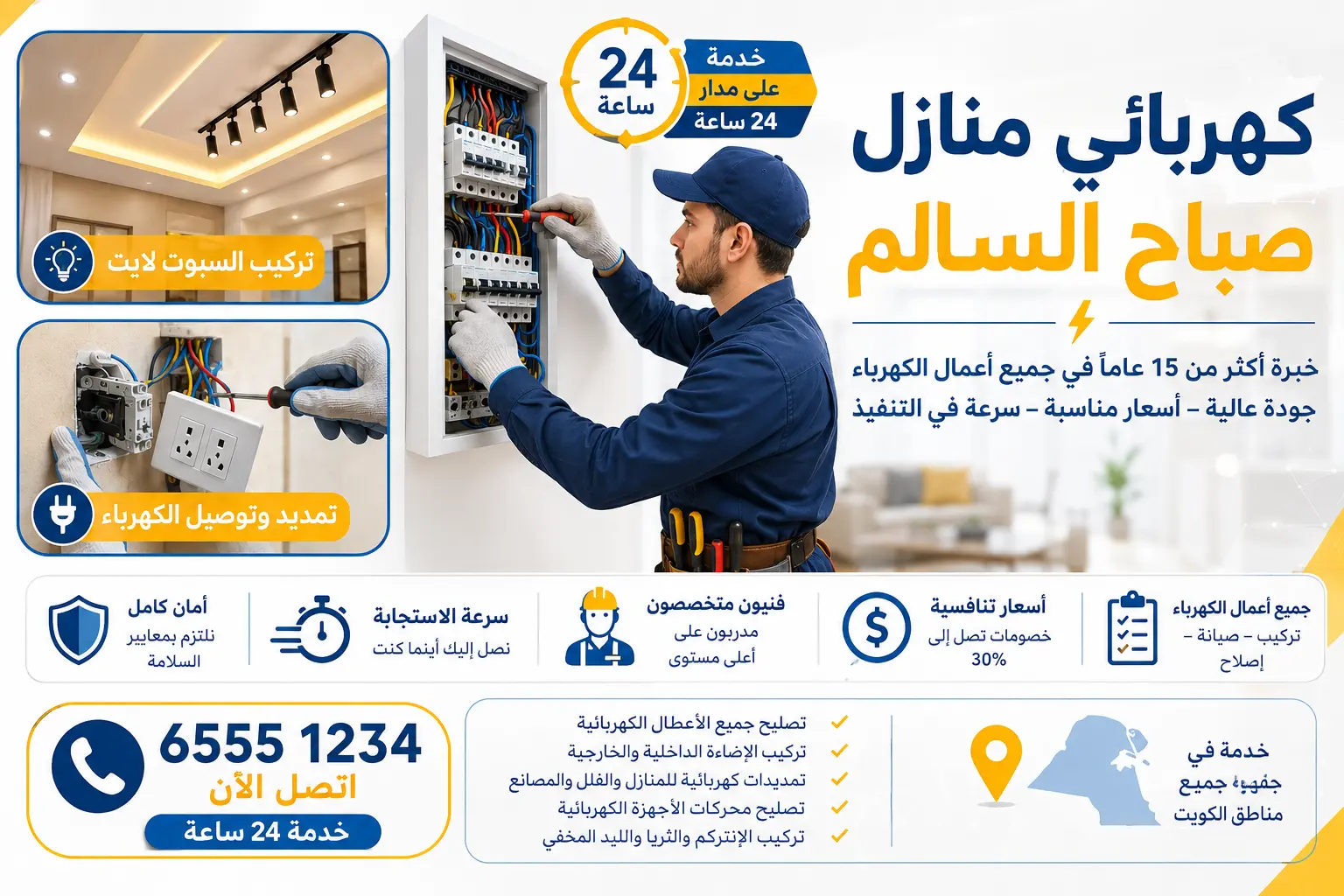 كهربائي منازل صباح السالم